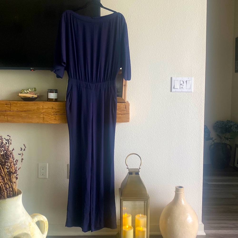 Diane Von Furstenburg Navy Blue Jumpsuit